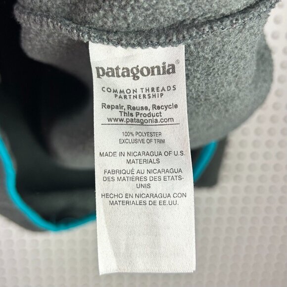 Patagonia Synchilla Snap T Women's Fleece Sweater Medium Gray Teal Trim 25580 - Picture 4 of 7